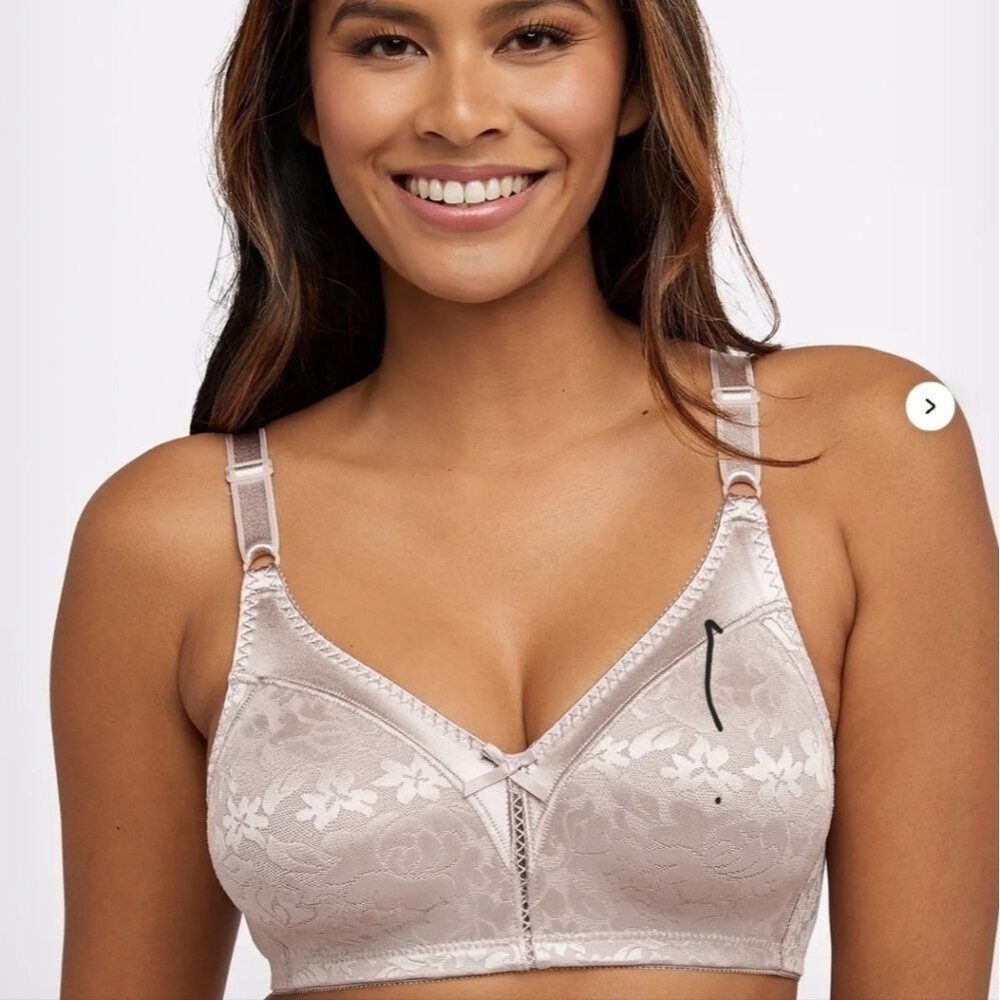 *NWT* Bali Double Support Lace Wireless Bra In Gloss Colour DF# 3372, 36B